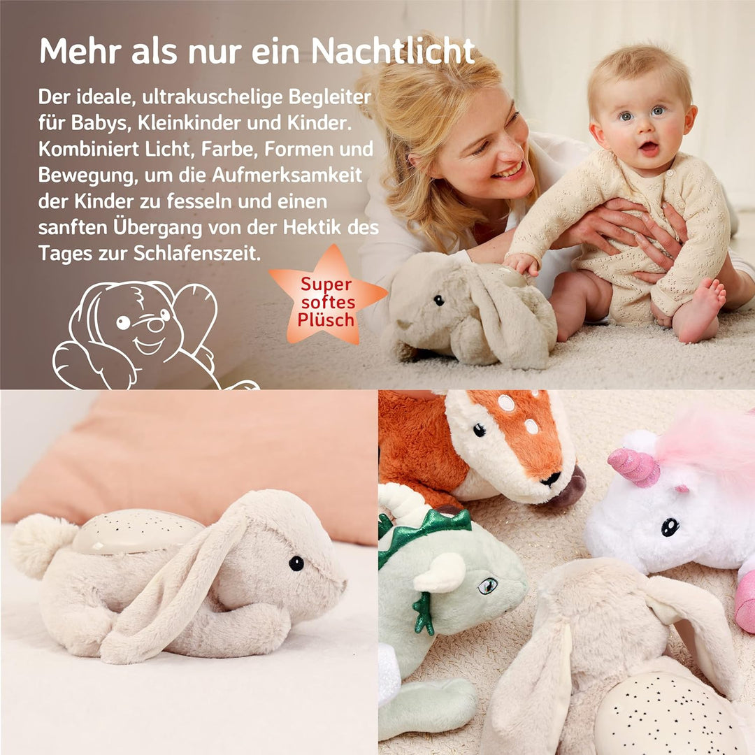 Cloud b Nachtlicht Sternenprojektor Beruhigendes Nachtlicht für Kinder | Tier-Nachtlicht mit 3 beruh