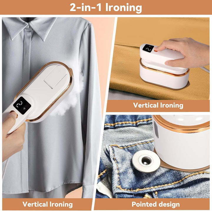 NXPZ 1200W Steamer Dampfglätter, 2-in-1 Handdampfbügeleisen, Tragbares Reisebügeleisen mit 150 Ml Wa