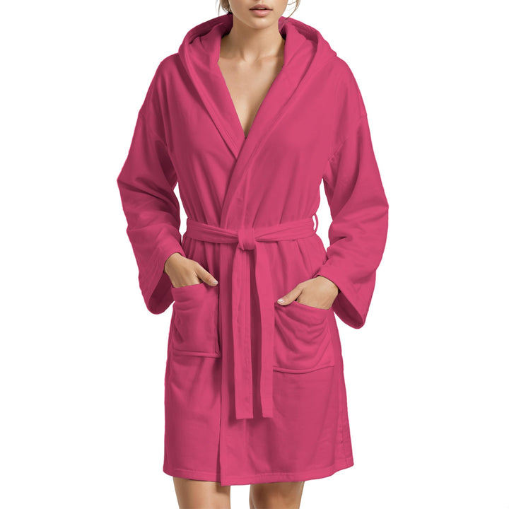 PETTI Artigiani Italiani - Unisex Bademantel, Weiss, One Size, Mikrofaser, Kapuze, Gürtel, Taschen,