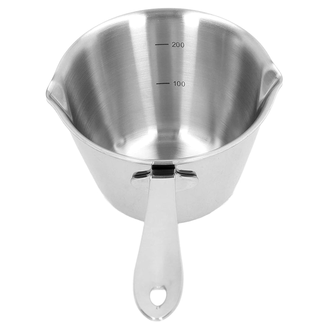Milchtopf mit Ausgiesse, Butter Schmelztiegel Topf Edelstahl Milchwärmer Topf 200 ml für Küche Gashe