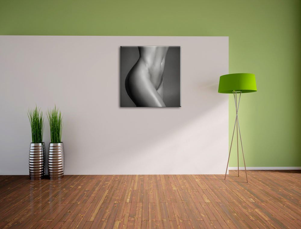 Pixxprint schlanker nackter Frauenkörper als Leinwandbild/Grösse: 70x70 cm/Wandbild/Kunstdruck/ferti