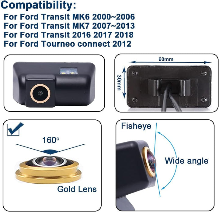 【Fisheye Glaslinse】 IP68 industriell wasserdicht und stossfest Hochwertige Kfz-Kennzeichenbeleuchtun