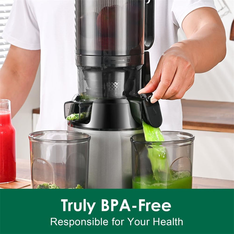 Fretta Entsafter Slow Juicer mit 135mm Öffnung,Entsafter Gemüse und Obst,250W Mastizier-Entsafter mi