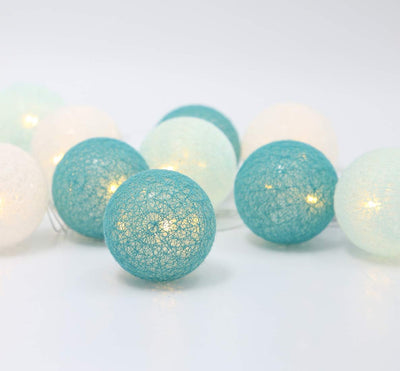 LED Lichterkette Baumwollkugeln mit Stecker, 3,8m 20er Cotton Ball Lichterketten Kugeln Nachtlicht f
