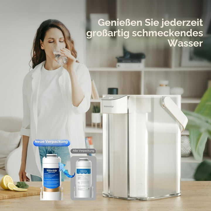 Waterdrop WD-EDF Ersatzfilter für alle Waterdrop Instant-Wasserfilterkannen, WD-ED01W, WD-ED01B, hal