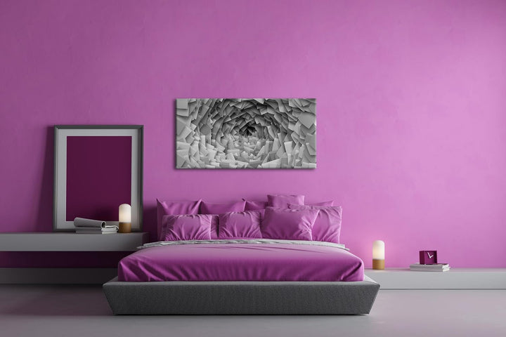 Kunterbunte Notitz-Zettelei Panorama 80x40 cm Effekt: Schwarz/Weiss als Leinwandbild, Motiv fertig g