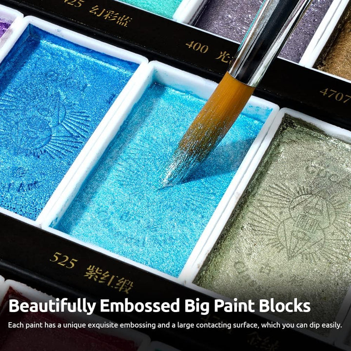 Paul Rubens Aquarellfarben Set Pearl, 36 Classic und Glossy Farben, hohe Deckkraft, gute Lichtechthe