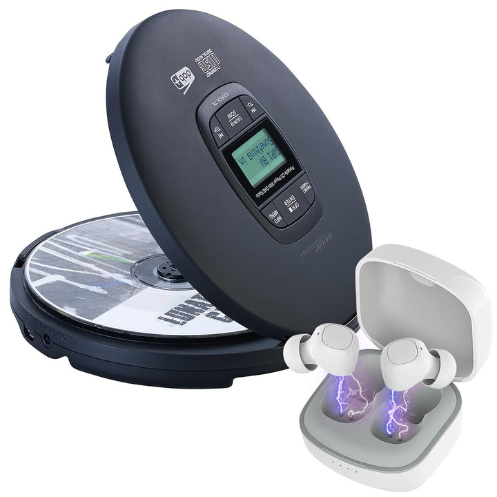 auvisio MP3 CD Player: Tragbarer CD-Player, DAB+ Radio, Bluetooth und In-Ear-Stereo-Headset (Portabl