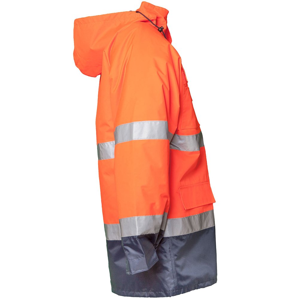 Grösse 4XL Herren Planam Warn-/Wetterschutz Parka 2-farbig orange marine Modell 2056