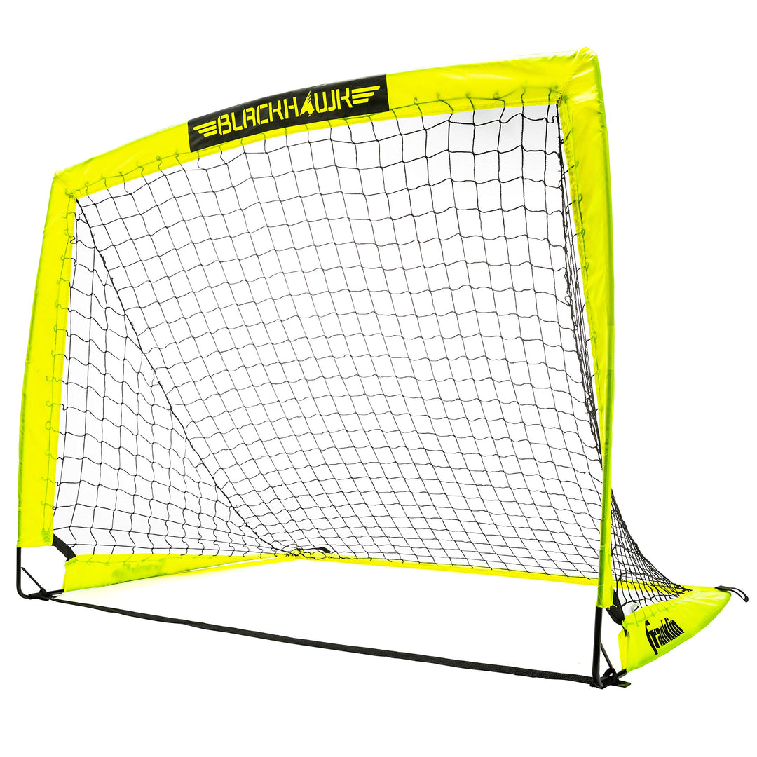 Franklin Sports Blackhawk Tragbares Fussballtor – Pop-Up-Fussballtor und Netz – Indoor- oder Outdoor
