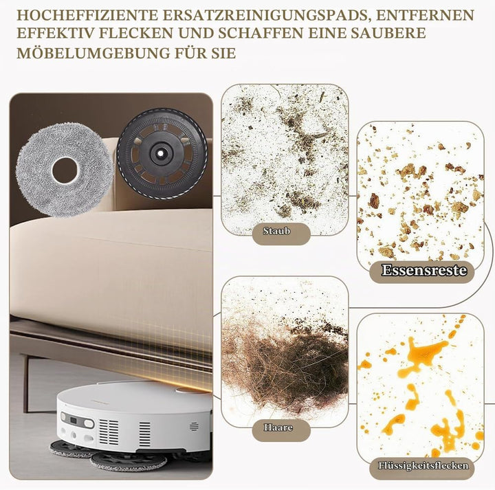 2 Mopptücher mit 2 Ersatzhalterung Wischplatten für Dreame L10S Pro Ultra Heat/L10S Ultra Gen 2/L20