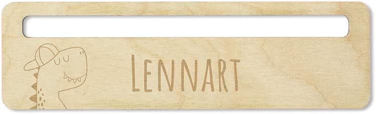 Dein Lieblingsteil Lineal Jungs Lesehilfe Kinder personalisiert (Set Lineal + Lesehilfe Dino), Set L