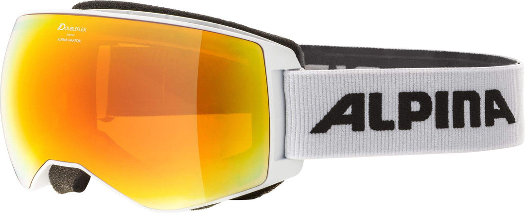 Alpina Unisex Naator Hm Skibrille (1er Pack) Einheitsgrösse Weiss-Orange, Einheitsgrösse Weiss-Orang