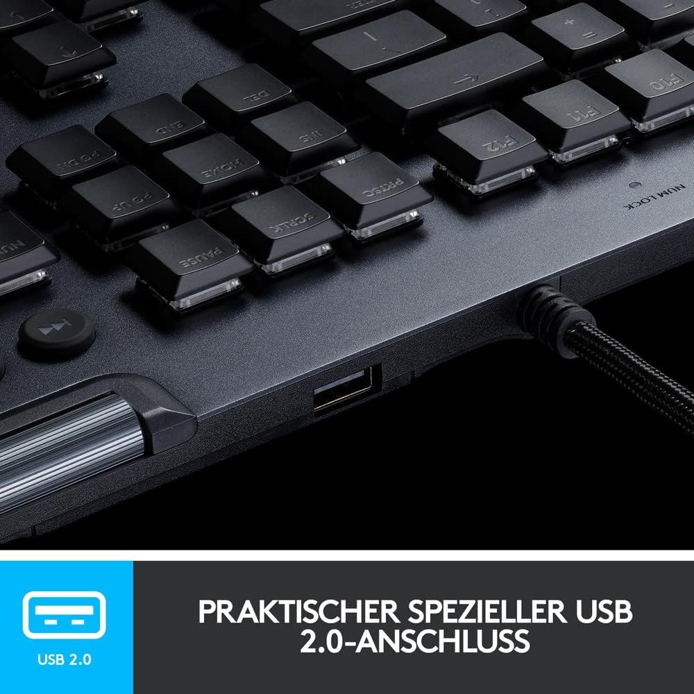 Logitech G815 mechanische Gaming-Tastatur, Taktiler GL-Tasten-Switch mit flachem Profil, LIGHTSYNC R