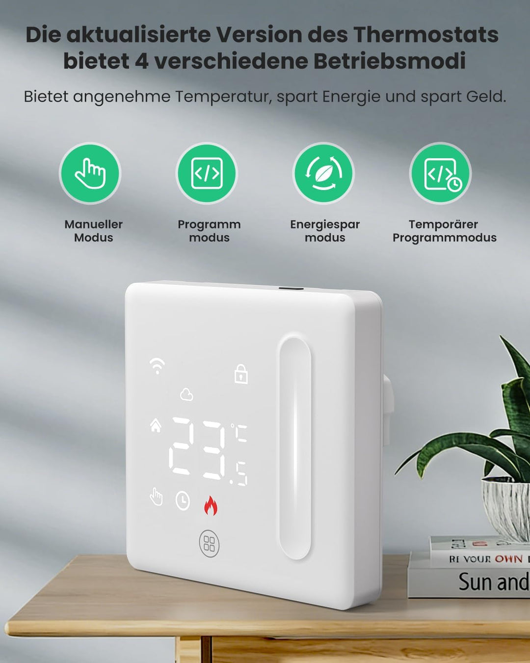 AVATTO Smart WiFi Thermostat für Wasser Fussbodenheizung und Kombi-Wandheizkessel, programmierbarer