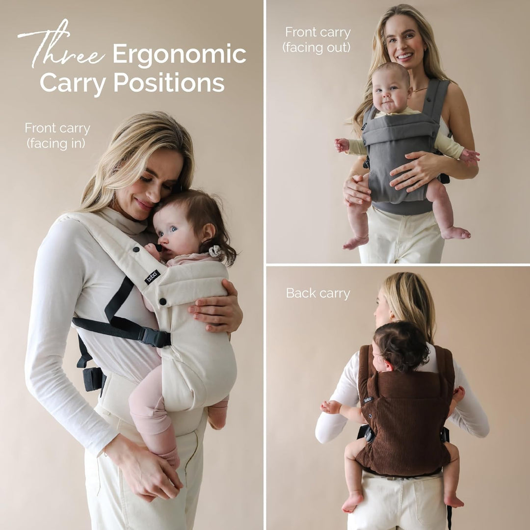 Boba Auri Babytrage Neugeboren bis Kleinkind - 100% Baumwolle-Premium, 3 ergonomische Tragepositione