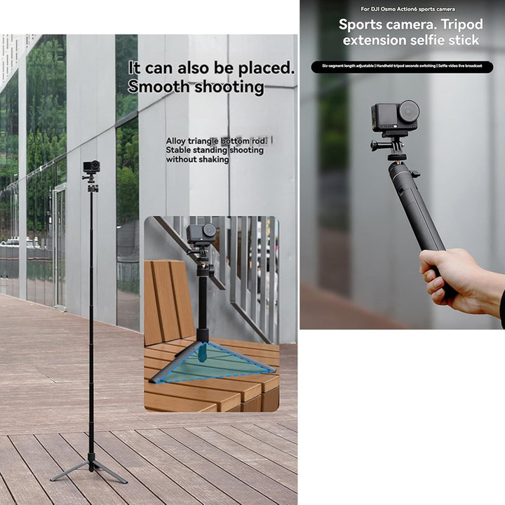 120 cm Stativ & Selfie-Stick für DJI Osmo Action 6, erweiterbares Selfie-Stick-Stativ, kompatibel mi