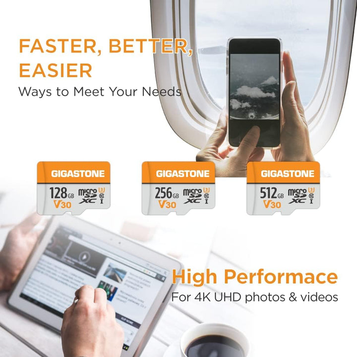 Gigastone 512GB MicroSDXC Speicherkarte 2er-Pack + SD Adapter, für Kamera, PC, Laptop und Tablet, Le