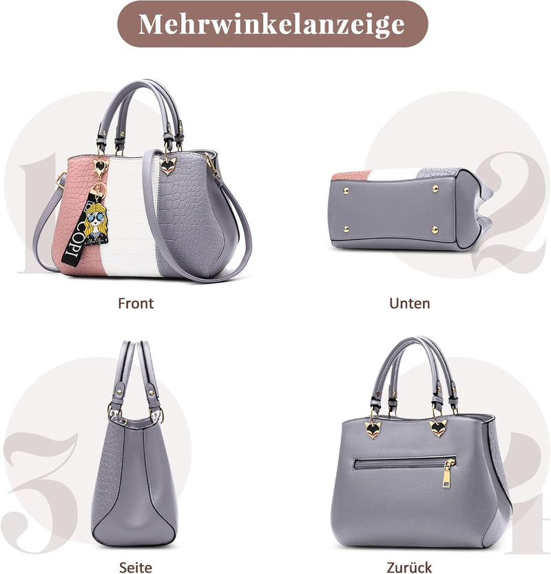 DORRISO Mode Damen Handtasche Niedliches Anhänger Umhängetasche Leichte Elegantes Reise Casual Handt