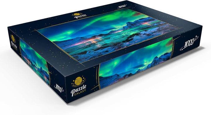 Nordlichter (Aurora Borealis) auf den Lofoten-Inseln, Norwegen - Premium 1000 Teile Puzzle - MyPuzzl