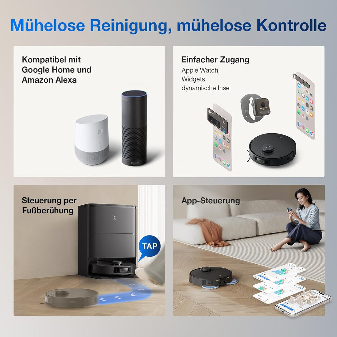 ECOVACS DEEBOT T30S PRO Saugroboter mit Wischfunktion, 11.000 Pa, ZeroTangle Technologie, 70°C heiss