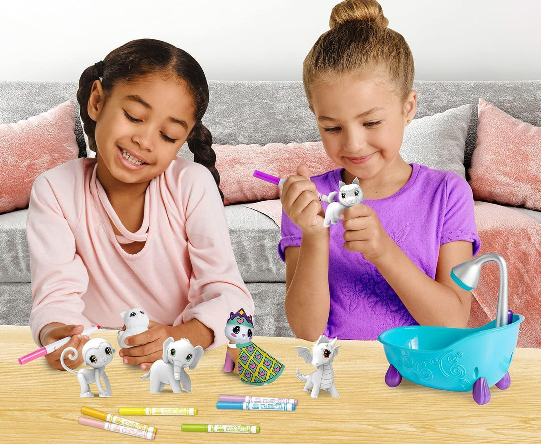Crayola - Washimals, Super Masken- und Kostüm-Set, zum Bemalen und Baden der Jungtiere, Spiel und Ge