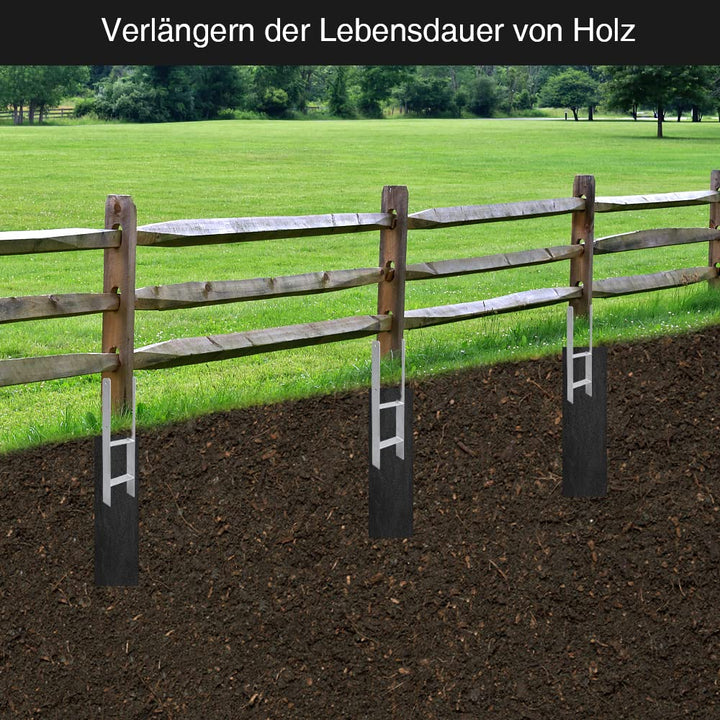 Herrselsam H-Anker Pfostenträger 600mm Länge, Materialstärke 4.7mm für stabile Holzkonstruktionen(6