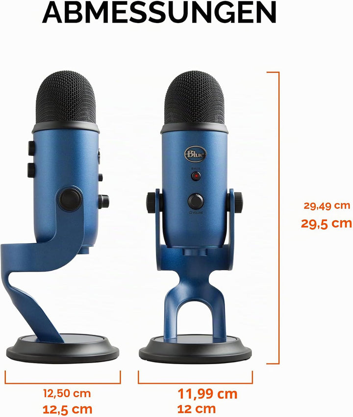 Blue Microphones Yeti Professionelles USB-Mikrofon für Aufnahmen, Streaming, Podcasting, Broadcastin