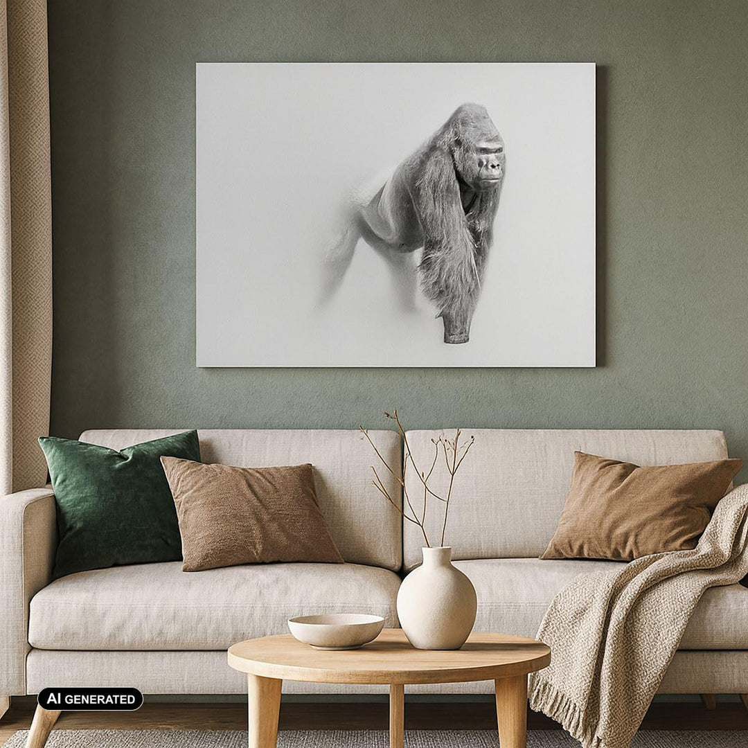 Bilder auf Leinwand 100x70cm Leinwandbild mit Rahmen Orang-Utan Tier Gross Wanddeko Bild Schlafzimme