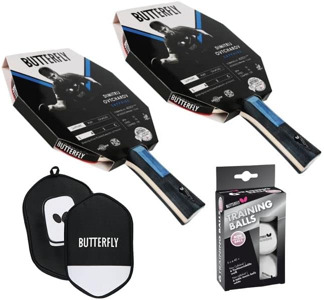 Butterfly Dimitrij Ovtcharov Set Sapphire | 2X Tischtennisschläger + 1x Tasche Cell Case II + 6X Tis