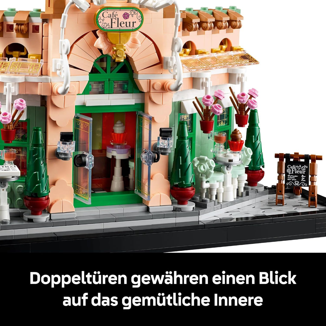 LEGO Icons Französisches Café - Deko fürs Wohnzimmer oder Büro - Bauset für Erwachsene inkl. pittore
