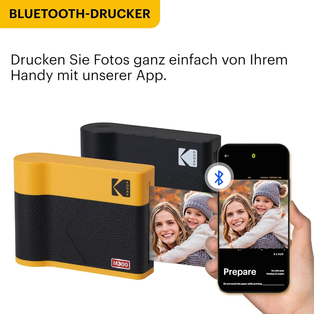 KODAK Mini 3 ERA 4PASS Mobiler Fotodrucker (7,6x7,6cm) (Schwarz, Fotodrucker + 8 Blatts) Mini 3 Foto