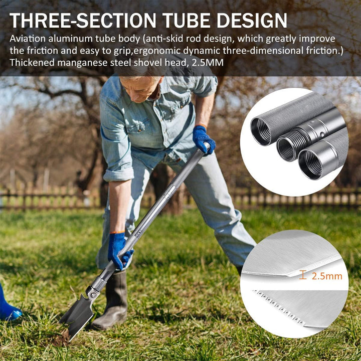 MOSFiATA Klappspaten 75cm Klappschaufel , 16 All-in-Function Survival Schaufel mit 2 Stück verstellb