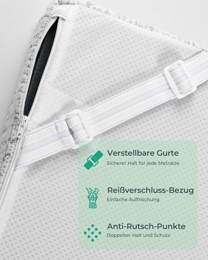 Matratzen Topper 90x200cm H2 H3, 7CM Matratzentopper 90x200 Gelschaum, Gel Mattress Topper 90x200cm