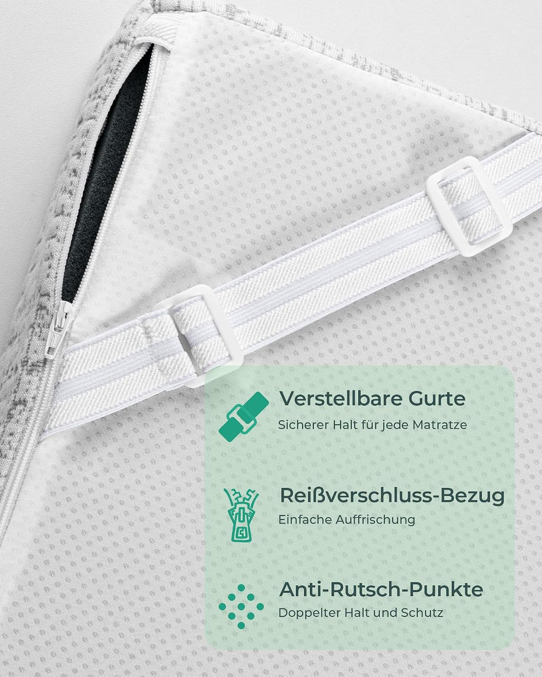 Matratzen Topper 160x200cm H2 H3, 7CM Matratzentopper 160x200 Gelschaum, Gel Mattress Topper 160x200