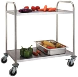 METRO Professional Servierwagen GST1002 mit 2 Ebenen, Edelstahl, 85 x 52.6 x 94 cm, Silber