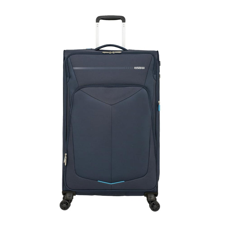 American Tourister Summerfunk Koffer, Blau (Navy), 79 cm, 119 Liter Spinner L Erweiterbar (79 cm - 1