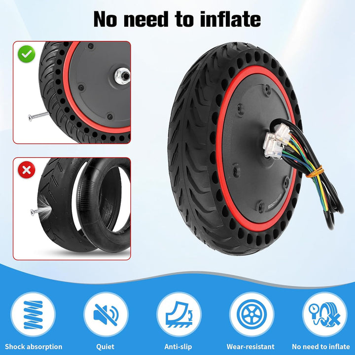 E Scooter Motor für Xiaomi M365 Pro Pro2, mit Vollgummireifen, 8.5 Zoll-Elektroroller Brushless-Radn