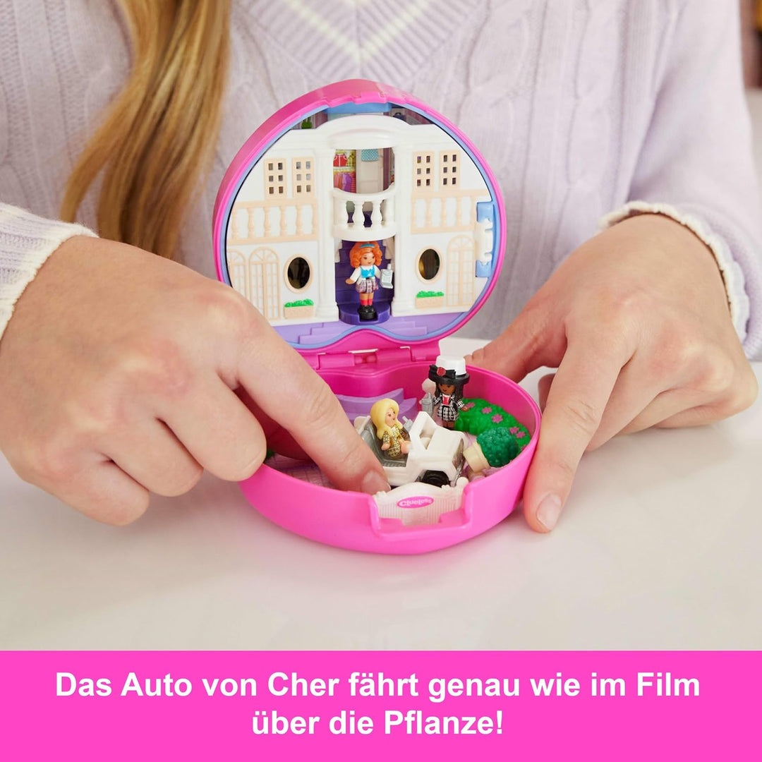 Polly Pocket x Clueless Sammler-Schatulle, Minipuppen und Spielset, 5 thematische Zubehörteile, Spie