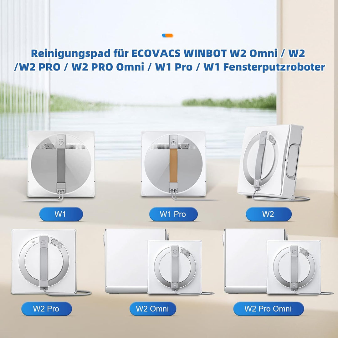 NIXOOT 8 Stück Reinigungspad Ersatzteile für ECOVACS WINBOT W2 Omni / W2 / W1 Pro / W1 Fensterputzro