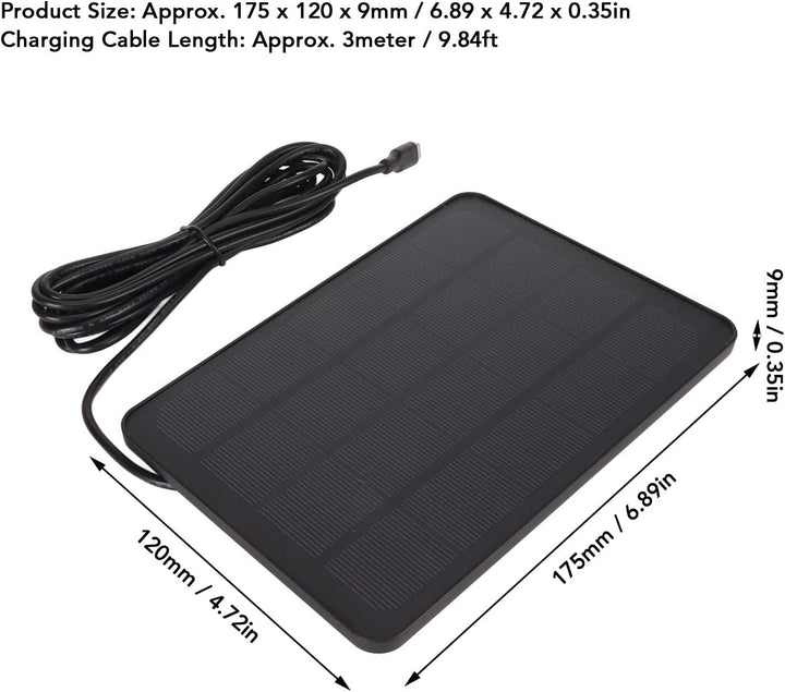 Kamera Solarpanel, IP65 Hocheffizienz 5V 4W monokristallines Silizium -Solarladegerät für Überwachun