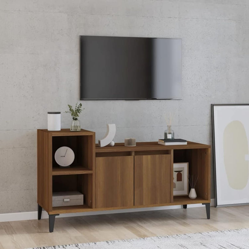 Tidyard TV Schrank mit Türen und Fächer Lowboard Fernsehtisch Fernsehschrank TV Möbel Holzwerkstoff