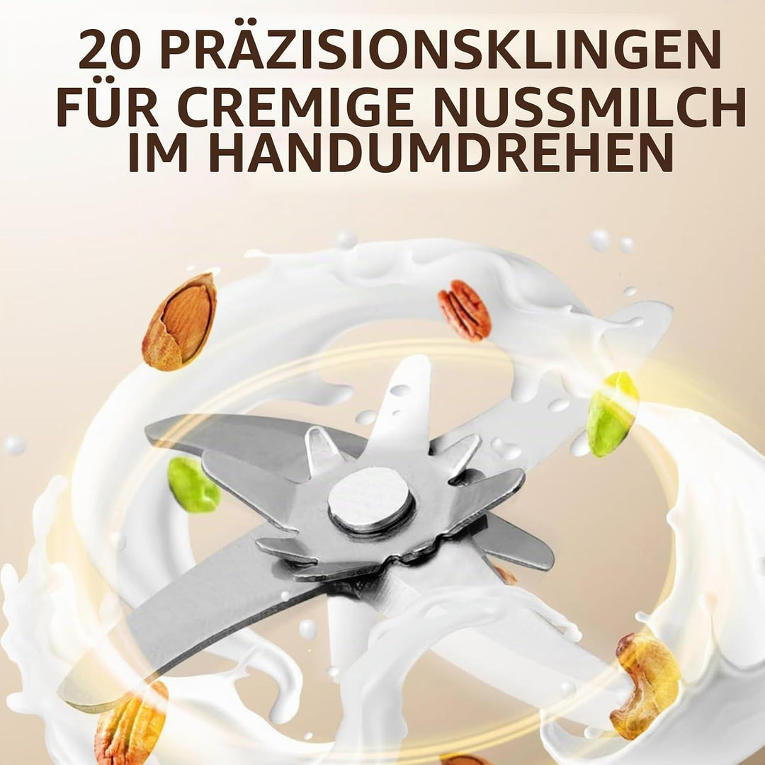 Sojamilch Maschine, Pflanzenmilchbereiter 1200ml - 7-in-1 für Mandel-, Hafer-, Nussmilch mit Selbstr