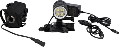 FISCHER Fahrrad Helmlampe | LED Akku Helmleuchte mit 7 Std. Leuchtdauer | Offroad-Action-Leuchte | 4