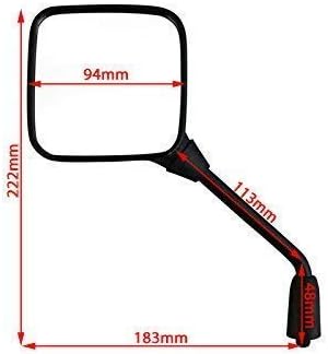 Motorrad Spiegel Hervorragende Qualität Lange Quadratisch Easy Einbau - 1x8mm Righthand Thread & 1x8