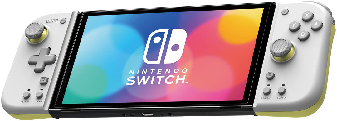 HORI Nintendo Switch Split Pad Compact (Hellgrau x Gelb) Ergonomischer Controller für den Handheld-M