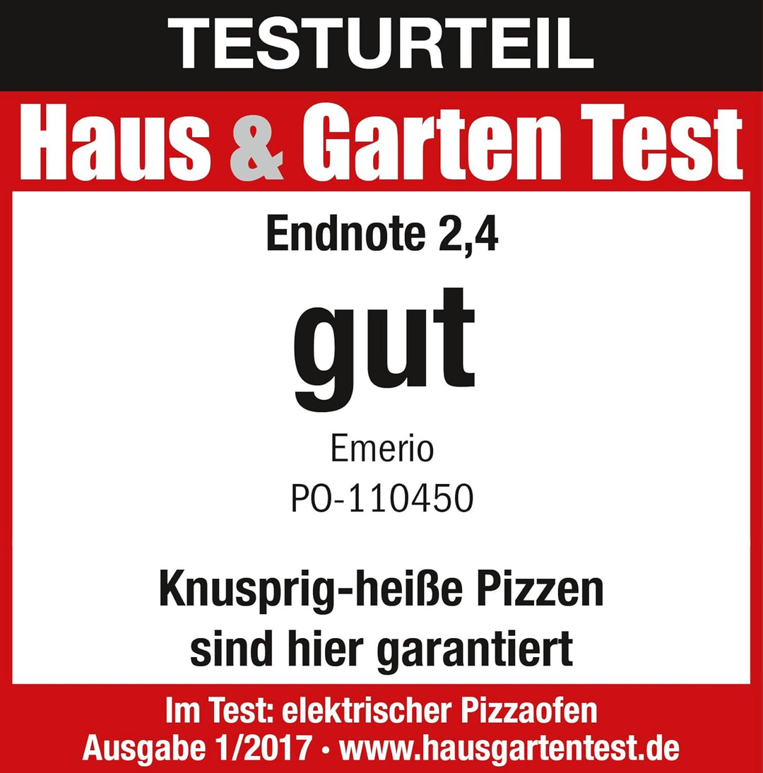 Emerio Pizzaofen, PIZZARETTE das Original, handgemachte Terracotta Tonhaube, patentiertes Design, fü