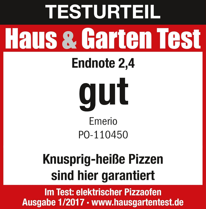 Emerio Pizzaofen, PIZZARETTE das Original, handgemachte Terracotta Tonhaube, patentiertes Design, fü