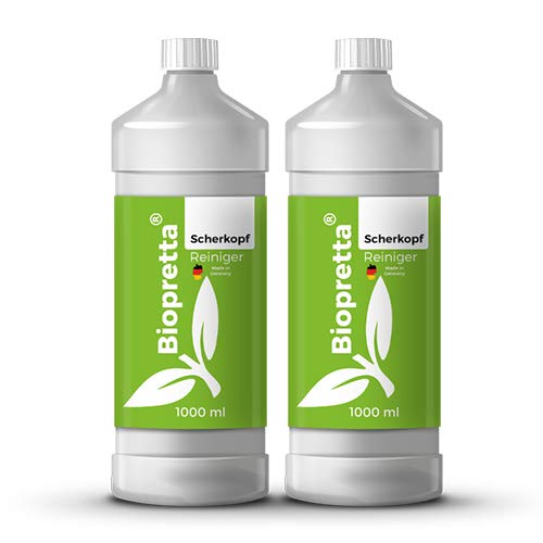 Biopretta Scherkopfreiniger 2 x 1000 ml Vorteilspack Nachfüllflüssigkeit für Reinigungskartuschen 2