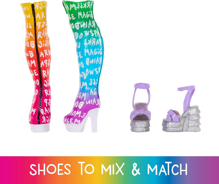 Rainbow High Amaya's Rainbow Closet Spielset - mit Exklusiver Regenbogen-Puppe, Mode, Schuhen, Handt
